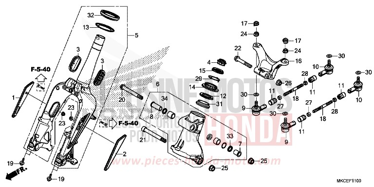 FRONT FORK for Gold Wing CANDY ARDENT RED (R367B) from 2019